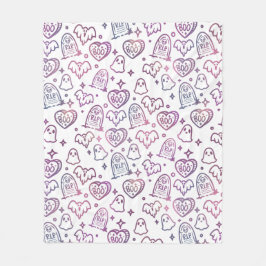 Trendy Pink Lila Ghost Halloween Dekor Fleecedecke