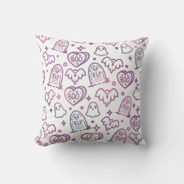 Trendy Pink Lila Ghost Halloween Dekor Kissen