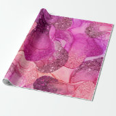 Trendy Pink lila Marmorgestaltung Geschenkpapier (Ungerollt)