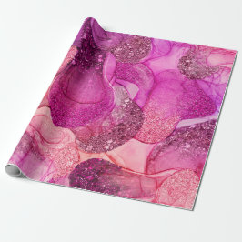 Trendy Pink lila Marmorgestaltung Geschenkpapier