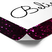 Trendy Pink & Lila Mermaid Silhouette | Glauben Poster (Ecke)