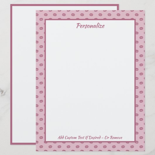Trendy Pink Lip Kisses Pattern Personalisiert (Vorne/Hinten)