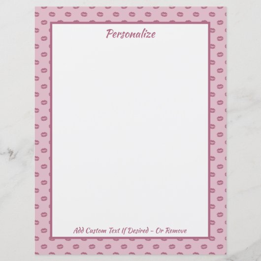 Trendy Pink Lip Kisses Pattern Personalisiert (Vorderseite)