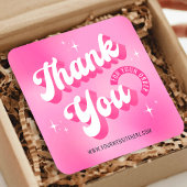 Trendy Pink Logo Groovy Business Danke Karte