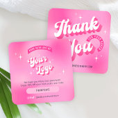 Trendy Pink Logo Groovy Business Danke Karte