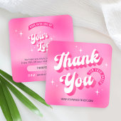 Trendy Pink Logo Groovy Business Danke Karte