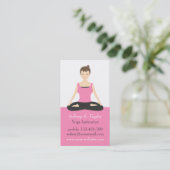 Trendy Pink Mediation Weibliche Yoga Trainerin Visitenkarte (Stehend Vorderseite)