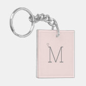 Trendy Pink Monogram Schlüsselanhänger (Vorderseite links)