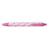 Trendy Pink Monogram Script Name Pattern Kugelschreiber (Rückseite)