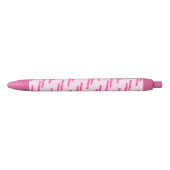 Trendy Pink Monogram Script Name Pattern Kugelschreiber (Vorderseite)