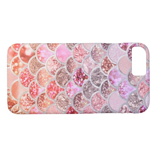 Trendy Pink Ombre Glitzer Meerjungfrau Fischskala Case-Mate iPhone Hülle (Rückseite (Horizontal))
