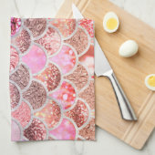 Trendy Pink Ombre Glitzer Meerjungfrau Fischskala Handtuch (Viertel Falte)