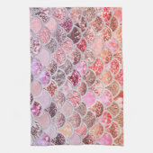 Trendy Pink Ombre Glitzer Meerjungfrau Fischskala Handtuch (Vertikal)