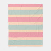 Trendy Pink Peach Aquamarin Stripes Modernes Elega Fleecedecke (Vorderseite)