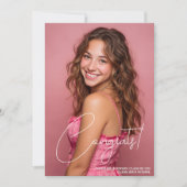 Trendy Pink Photo 2026 Graduation Announcement (Vorderseite)