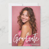 Trendy Pink Photo 2026 Graduation Announcement (Vorderseite)