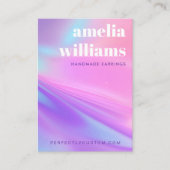 Trendy pink purple gradient earring display card visitenkarte (Vorderseite)