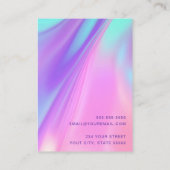 Trendy pink purple gradient earring display card visitenkarte (Rückseite)