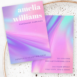 Trendy pink purple gradient earring display card visitenkarte