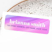 Trendy pink purple pastel gradient return address