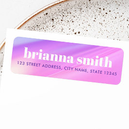 Trendy pink purple pastel gradient return address