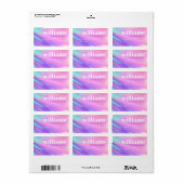 Trendy pink purple pastel gradient return address adressaufkleber (Vorne)