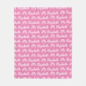 Trendy Pink Rainbow Custom Calligraphy Name Fleecedecke (Vorderseite)