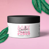 Trendy Pink Retro Logo Sugar Body Scrub Jar Label Wasserflaschenetikett