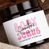 Trendy Pink Retro Logo Sugar Body Scrub Jar Label Wasserflaschenetikett
