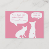 Trendy Pink Silhouette Hund Groomer Ernennung Terminkarte (Rückseite)