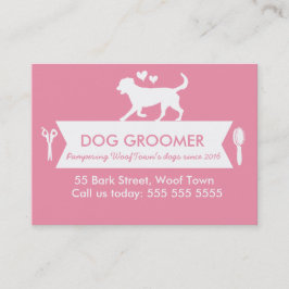 Trendy Pink Silhouette Hund Groomer Ernennung Terminkarte