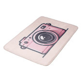 Trendy Pink Snapshot Fotokamera Fotografie Badematte (Schrägansicht)