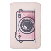 Trendy Pink Snapshot Fotokamera Fotografie Badematte (Vorderseite Vertikal)