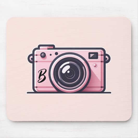 Trendy Pink Snapshot Fotokamera Fotografie Mousepad (Vorne)