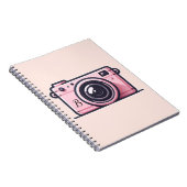 Trendy Pink Snapshot Fotokamera Fotografie Notizblock (Rechte Seite)