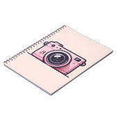Trendy Pink Snapshot Fotokamera Fotografie Notizblock (Linke Seite)