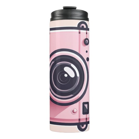 Trendy Pink Snapshot Fotokamera Fotografie Thermosbecher (Vorderseite)
