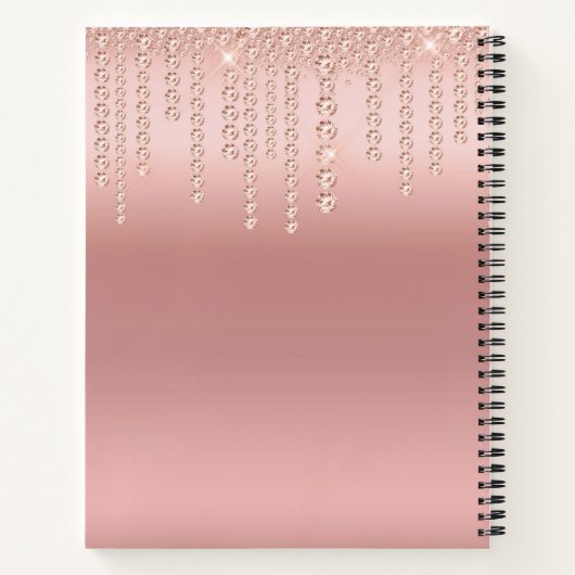 Trendy Pink Spiral Notebook Notizblock (Rückseite)