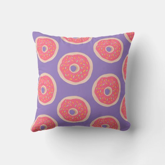 Trendy Pink Sprinkles Donuts Pattern Fun Kissen (Rückseite)