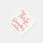 Trendy Pink Talk Thirty To Me 30th Birthday Serviette (Ecke)