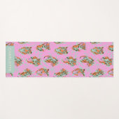 Trendy Pink Tiger Jungle Retro Personalized Name Yogamatte (Vorderseite (Horizontal))
