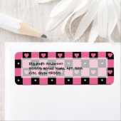 Trendy Pink und Black Checkered Hearts (Insitu)