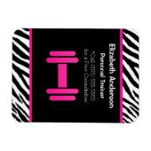 Trendy Pink und Black Dumbell Personal Trainer Magnet (Horizontal)