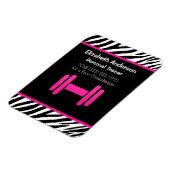 Trendy Pink und Black Dumbell Personal Trainer Magnet (Linke Seite)