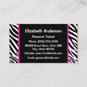 Trendy Pink und Black Dumbell Personal Trainer Visitenkarte (Rückseite)