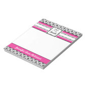 Trendy Pink und Black Girl's Personalisiertes Note Notizblock (Rotiert)