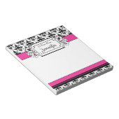 Trendy Pink und Black Girl's Personalisiertes Note Notizblock (angewinkelt)