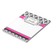 Trendy Pink und Black Girl's Personalisiertes Note Notizblock (Rotiert)
