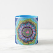 Trendy Pink und Blue Fraktal Tasse (Zentrum)