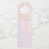 Trendy Pink Unicorn Confetti & Blume Kinderdusche Flaschenanhänger (Rückseite)